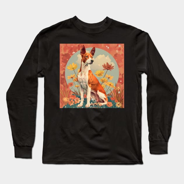 70s Basenji Vibes: Pastel Pup Parade Long Sleeve T-Shirt by NatashaCuteShop